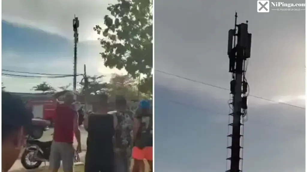 ¡Sube que sube! Tipo se trepa a una torre de ETECSA en Cienfuegos por los apagones